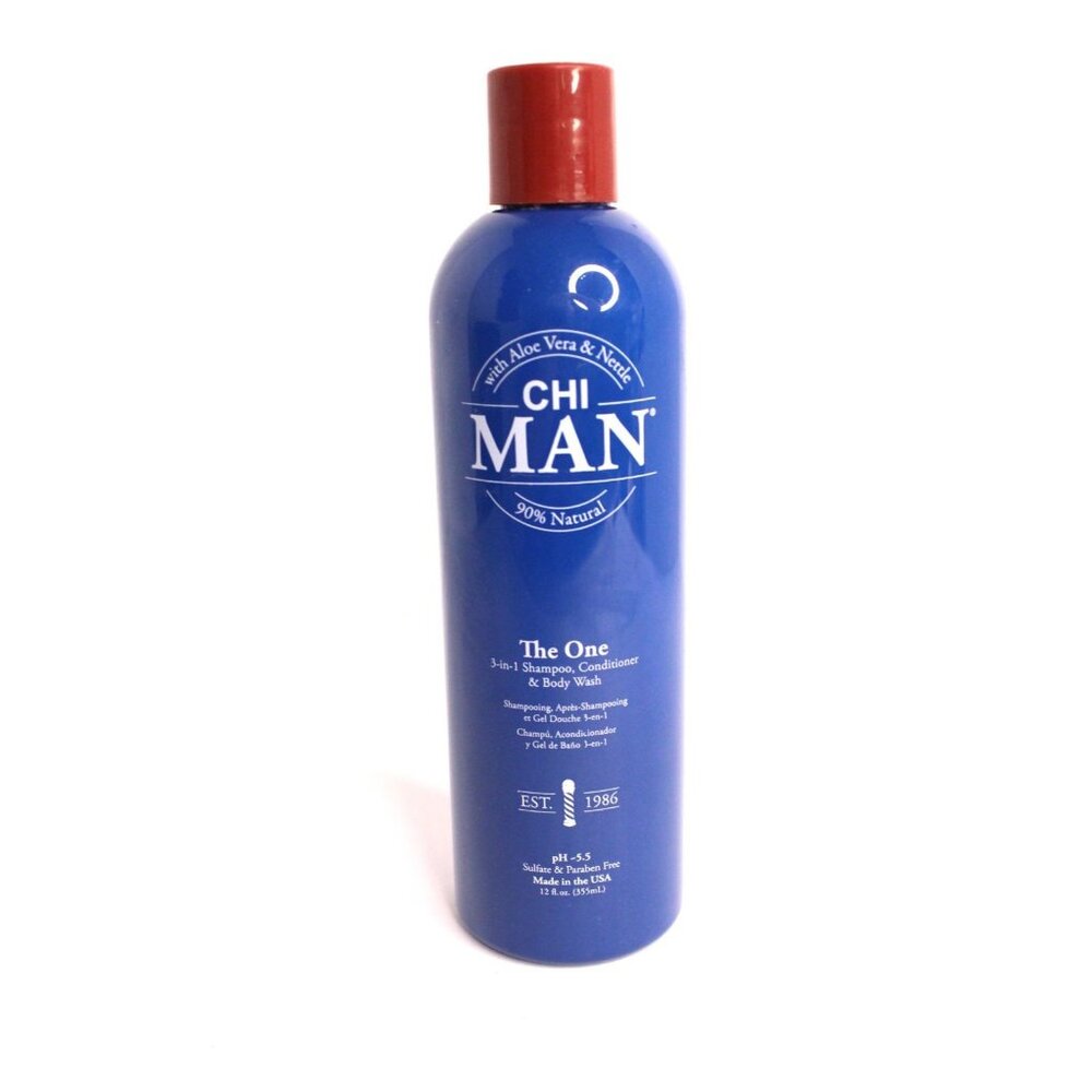 CHI MAN The One 3-in-One Shampoo Conditioner Body Wash Aloe Vera 12‎ fl oz New